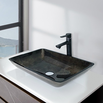 Kamar Mandi Kaca Hijau Tua Non Porous Dynamic Vessel Sink Kaca Tempered