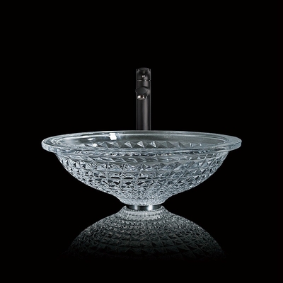 Wastafel Kristal Bulat Cuci Tangan 415mm 140mm Untuk Hotel Die Casting