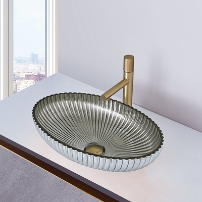 45mm Drain Diameter Wadah Kaca Bersinar Dikrom Dalam Bentuk Labu