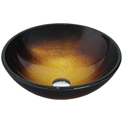 Kamar Mandi Kaca Tempered Vessel Sink Gradient Brown Round Wash Basin Bowl