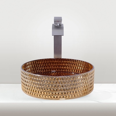 Wastafel Kaca Halus Dengan Mounting Hardware Countertop Sink Round Shape