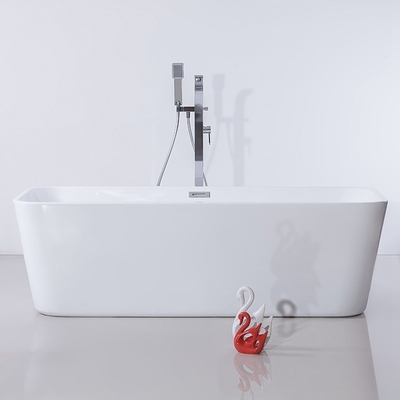 Elegant Rectangular Soaking Acrylic Freestanding Bath With Bath Waste Included (Mengendam Acrylic Yang Elegant)