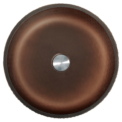 Matt Gold Tea Round Glass Wash Basin Dengan 45mm 1.75 Inch Drain Hole Mudah Untuk Membersihkan Vas Sink