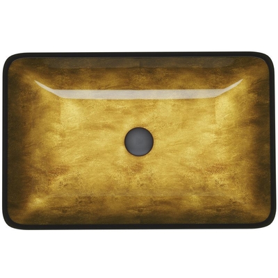 Wastafel Kaca Tempered Mudah Dibersihkan Russet Brown Table Top Wastafel Ukuran Standar