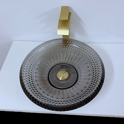 Wastafel Dangkal Transparan Modern Putaran 19mm Black Bowl Wastafel Kamar Mandi