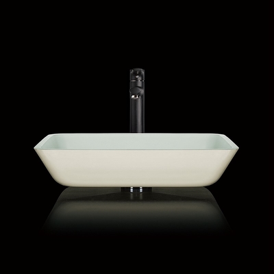 Alas Di Atas Meja Rectangular Vessel Sink Glass Bowl Meja Kamar Mandi