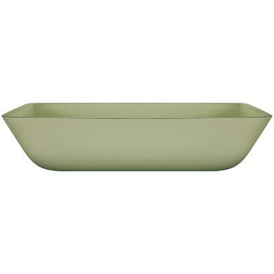 105mm 330mm Counter Top Bowl Wastafel Kamar Mandi Hijau Muda Putih Persegi Panjang