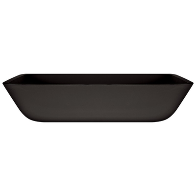 Wastafel Kaca Tempered Asam Matt Abu-abu Gelap 20 inci Hitam Counter Top Basin Persegi Panjang