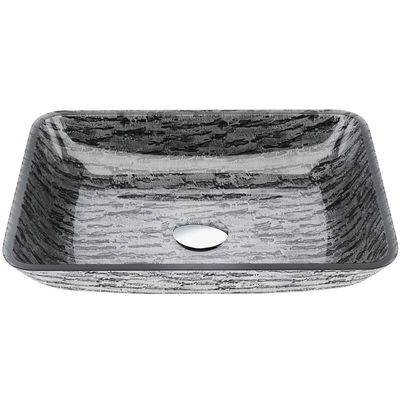 Wastafel Kamar Mandi Titanium Hitam / Abu-abu L460 * W330 * H105mm Wastafel Kapal Hitam Persegi Panjang