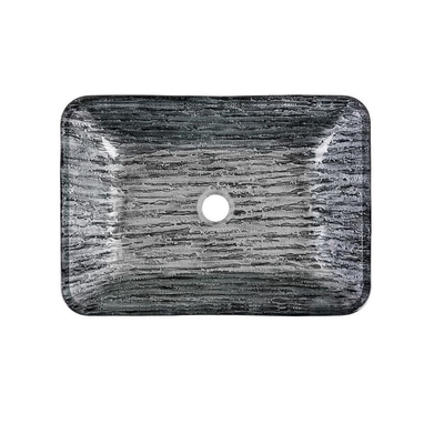 Wastafel Kamar Mandi Titanium Hitam / Abu-abu L460 * W330 * H105mm Wastafel Kapal Hitam Persegi Panjang