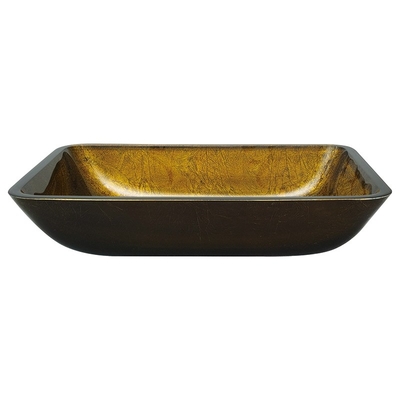 Kamar Mandi Wastafel Buatan Tangan Persegi Panjang Tembaga Emas Top Mount Vessel Sink