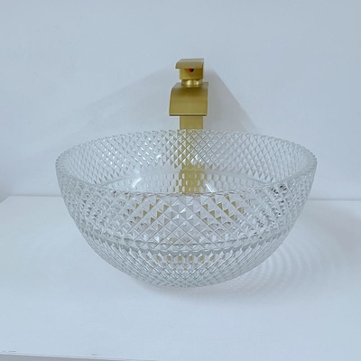 Wastafel Kamar Mandi Deep Raised Bowl Vessel Crystal Clear Washing