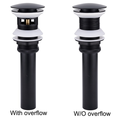 Pop Up Water Brass Waste Drain Pump Faucet Sink Basin Wastafel Matt Black Finish