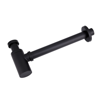 Aksesoris Wastafel Perangkap Botol Siphon Bulat, Drain Wastafel Matt Black P Trap