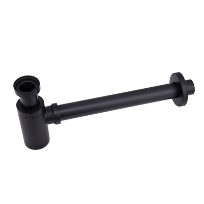 Aksesoris Wastafel Perangkap Botol Siphon Bulat, Drain Wastafel Matt Black P Trap