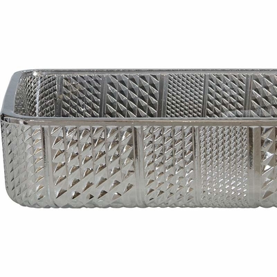 Chrome Rectangular Vessel Sinks Kaca Tempered Kristal Perak