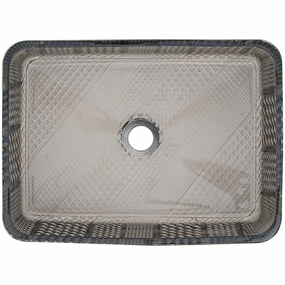 Chrome Rectangular Vessel Sinks Kaca Tempered Kristal Perak