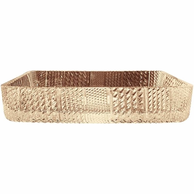 Deep Rectangular Vessel Sinks Kamar Mandi Crystal Light Tea Color