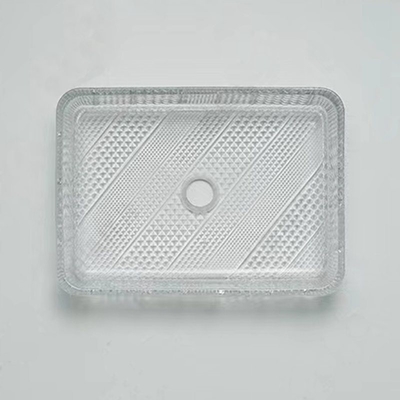 Meja Wastafel Kaca Persegi Panjang Top 12 Inch Crystal Clear