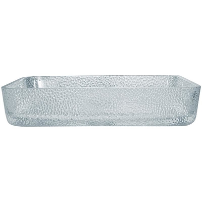 330mm 460mm Kamar Mandi Baskom Meja Atas Celah Kaca Die Casting Kristal Jelas