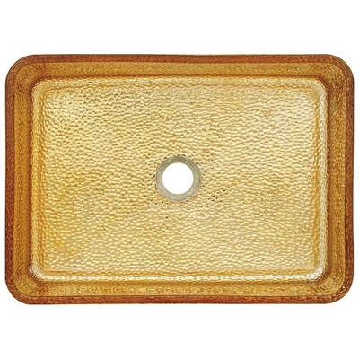 Wastafel Kapal Persegi Panjang Emas Mewah 4.2 Inch Basin Wastafel Kamar Mandi Dalam Modern