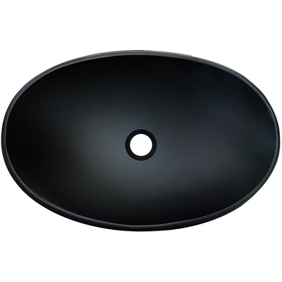 Ingot Shape Acid Matt Black Vanity Basin Kamar Mandi 540mm Panjang Kaca Tempered Mudah Dibersihkan