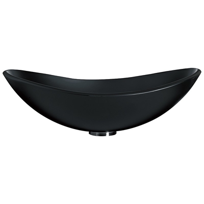 Ingot Shape Acid Matt Black Vanity Basin Kamar Mandi 540mm Panjang Kaca Tempered Mudah Dibersihkan