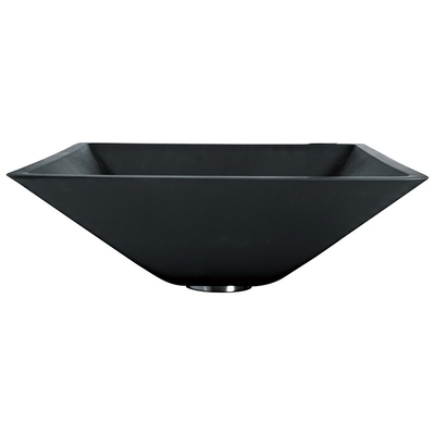 142mm Acid Matt Black Basin Persegi Corong Bentuk Kamar Mandi Tempered