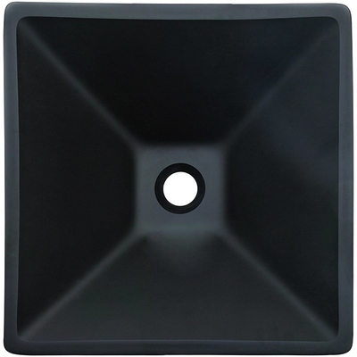 142mm Acid Matt Black Basin Persegi Corong Bentuk Kamar Mandi Tempered