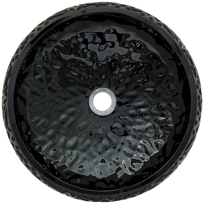 440mm Tinggi Hitam Kamar Mandi Kapal Wastafel Bulat Dipernis Eksterior Bentuk Bola Kristal