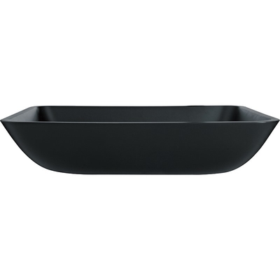 Wastafel Kamar Mandi Batu Kristal Buram, Wastafel Kapal Hitam Matte Persegi Panjang