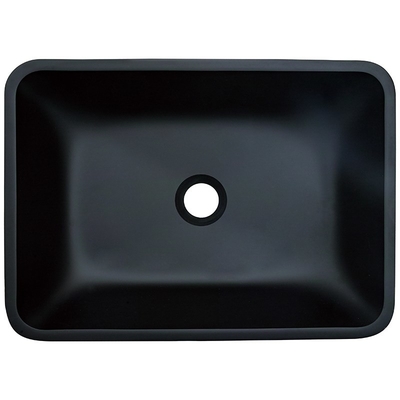 Wastafel Kamar Mandi Batu Kristal Buram, Wastafel Kapal Hitam Matte Persegi Panjang
