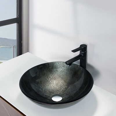 Wastafel Kamar Mandi Round Single Bowl Dengan Foil Classic Countertop Vanity Basin