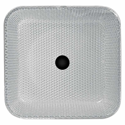400mm Panjang Meja Vanity Sinks Crystal Clear Glass Vessel Diamond Square