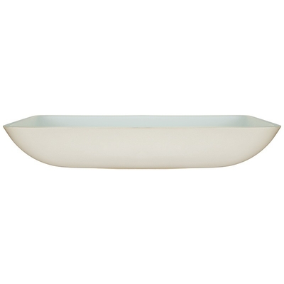 Wastafel Kamar Mandi Berpernis 18 Inch Kaca Tempered Wastafel Persegi Panjang Putih