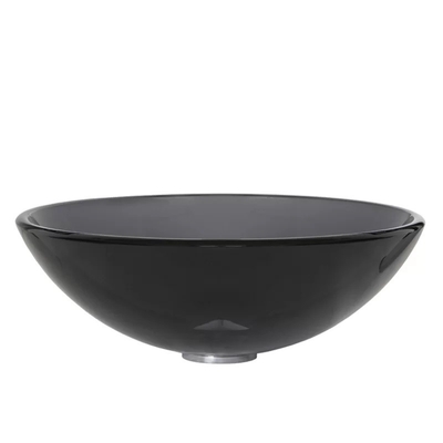 Wastafel Meja Melingkar Buatan Tangan Kaca Tempered Grey Vessel Wastafel Kamar Mandi