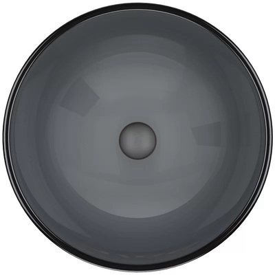 Wastafel Meja Melingkar Buatan Tangan Kaca Tempered Grey Vessel Wastafel Kamar Mandi