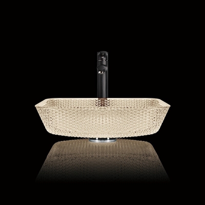 400mm Panjang Meja Vanity Sinks Kamar Mandi Kapal Persegi 105mm