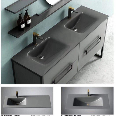 Kabinet Kaca Tempered Sink Corong Bentuk Kuningan Tiriskan Meja Kesombongan Kamar Mandi Dengan Wastafel