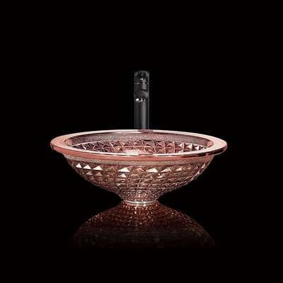 Corong Berbentuk Rose Gold Wastafel Kamar Mandi Kristal Chrome Panjang 450mm