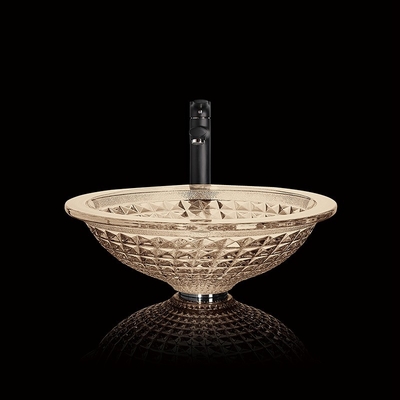 Champagne Crystal Wastafel Circular Wash Hand Home Bathroom Corong Bentuk