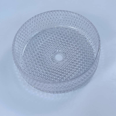 395mm Round Glass Wash Basin Cuci Tangan 45mm Dia Tidak Ada Lubang Untuk Kamar Mandi Hotel