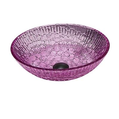 395mm Crystal Wastafel Bulat 130mm Purple Bathroom Bowl Basin