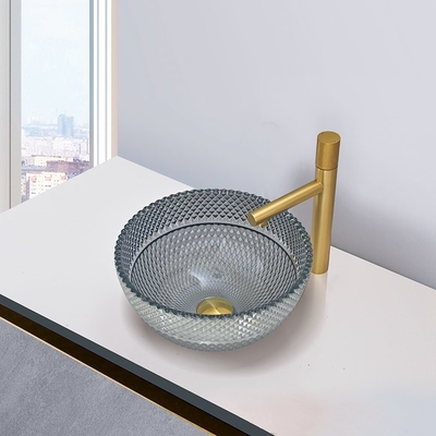 Baskom Meja Bulat Kaca Kristal Modern Untuk Kamar Mandi