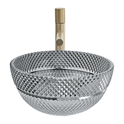 Baskom Meja Bulat Kaca Kristal Modern Untuk Kamar Mandi