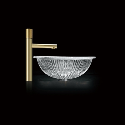 One Piece Moulding Glass Vessel Sink Bowls Panjang 550mm Tanpa Luapan
