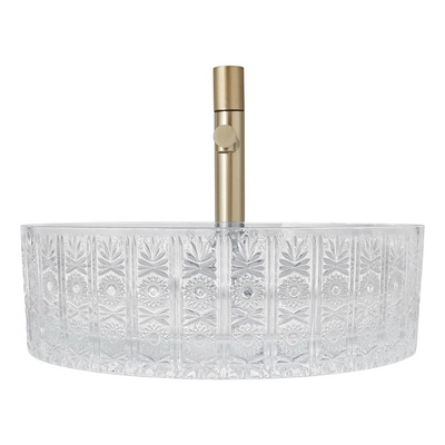 Countertop Mounted Glass Vessel Basins Untuk Dekorasi Kantor Tahan Noda