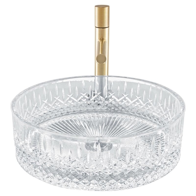 Transparan Crystal Glass Vessel Basins Countertop Ice Prism Countertop