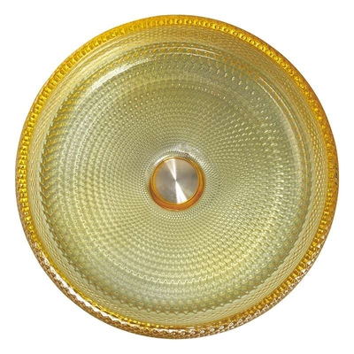 Italy Design Crystal Glass Vessel Basins Wastafel Kamar Mandi Warna Kuning