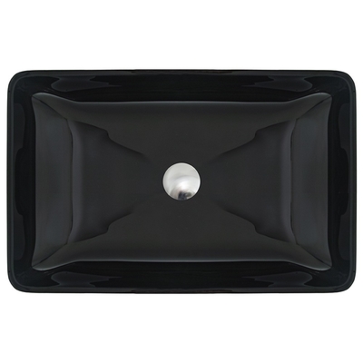 Wastafel Kamar Mandi Mengkilap Tinggi Black Crystal Stone Glass Vessel Sinks